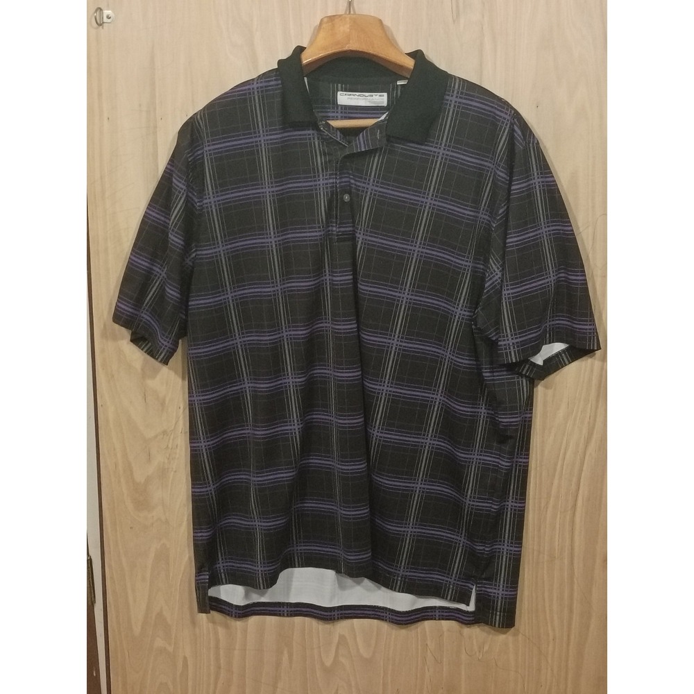 Carnoustie Performance Golf Polo Size XXL Polyester Spandex Black Purple‎